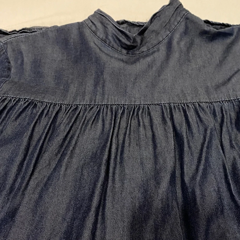 Blue Denim High Neck Top - Picture 11 of 11